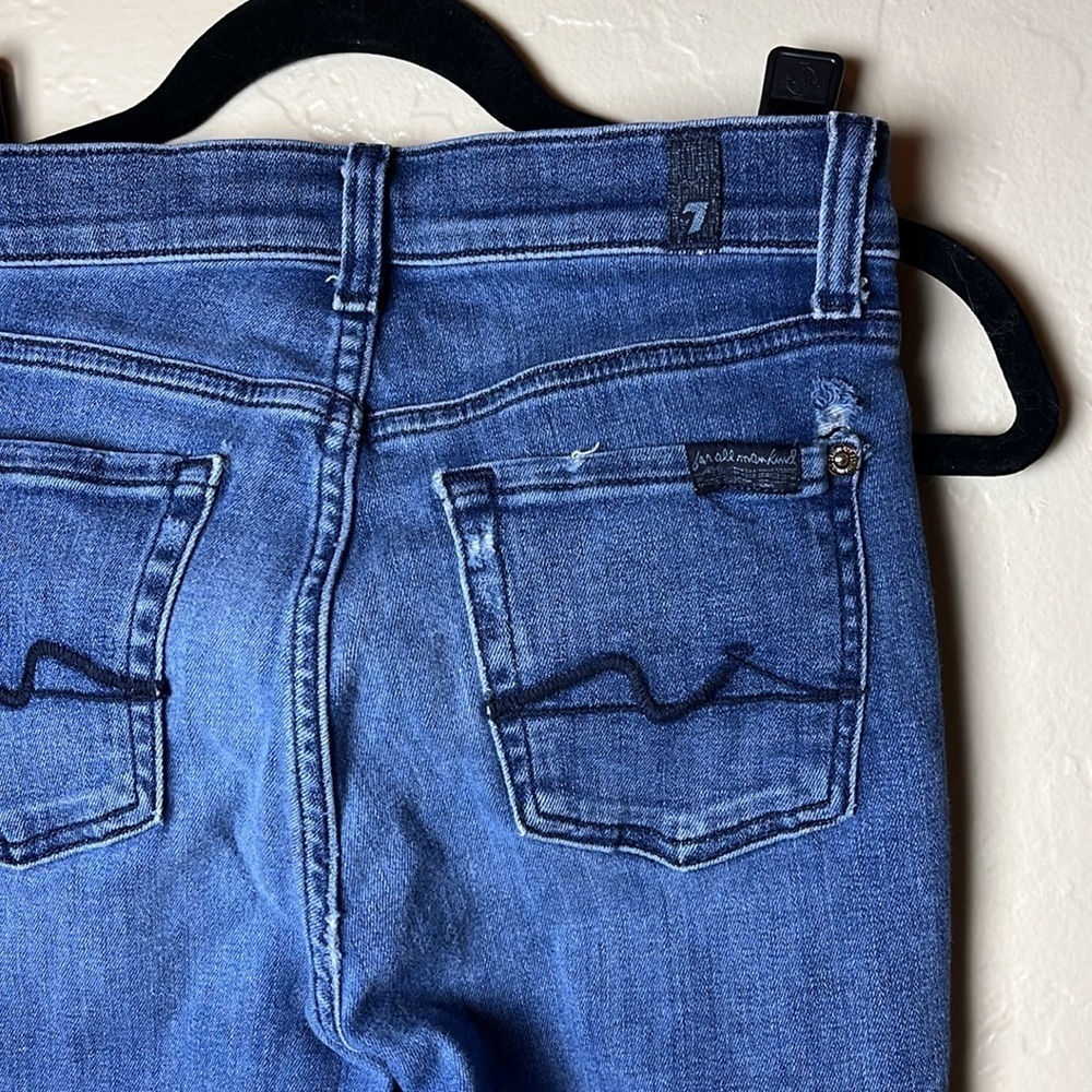 7 For All Mankind Distressed Skinny Jeans - 25 - Picture 4 of 13